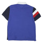 TOMMY HILFIGER Mens Navy Blue Red White Short Sleeve Polo Shirt M Hilfiger Logo