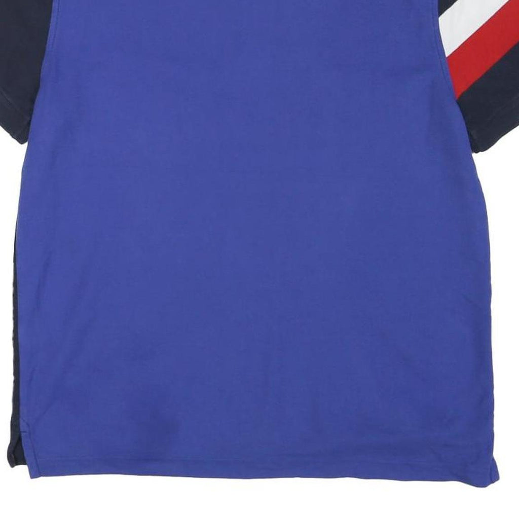 TOMMY HILFIGER Mens Navy Blue Red White Short Sleeve Polo Shirt M Hilfiger Logo