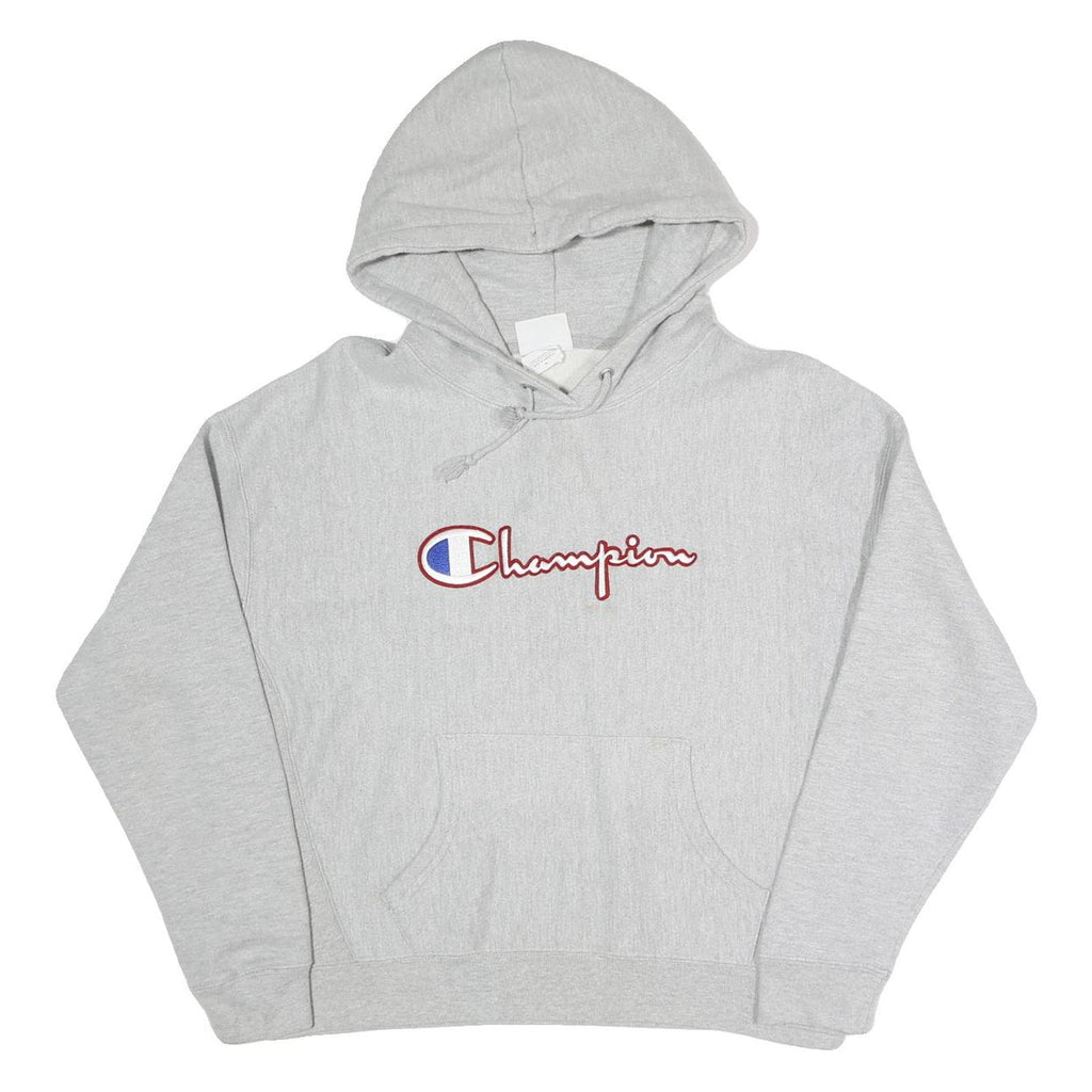 CHAMPION REVERSE WEAVE Mens Grey Hoodie XL Cotton Blend Pullover Sweatshirt