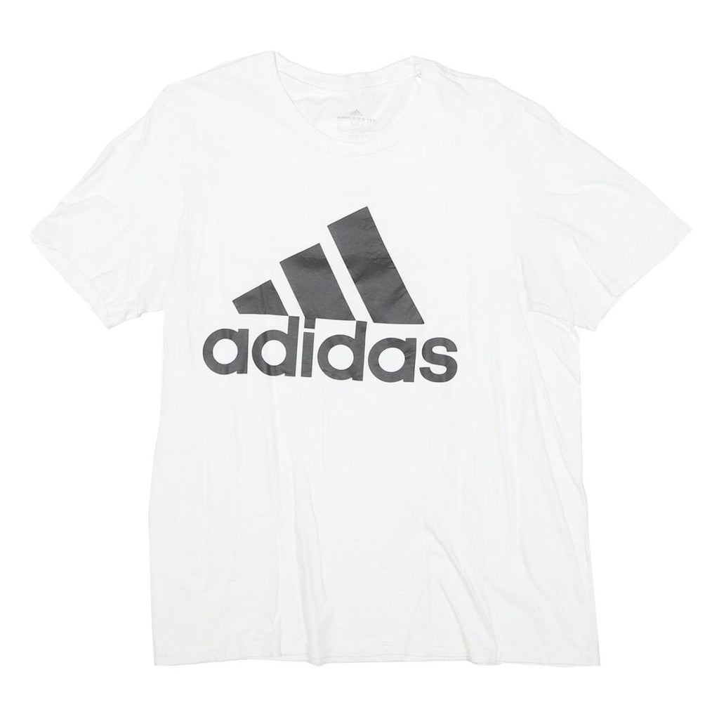 ADIDAS Mens White Black Cotton Blend Classic T-Shirt M Short Sleeve Crew Neck