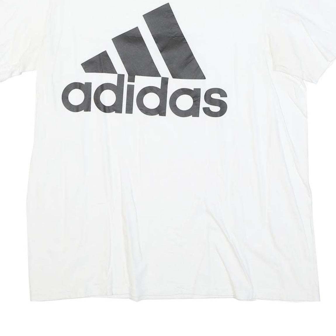 ADIDAS Mens White Black Cotton Blend Classic T-Shirt M Short Sleeve Crew Neck