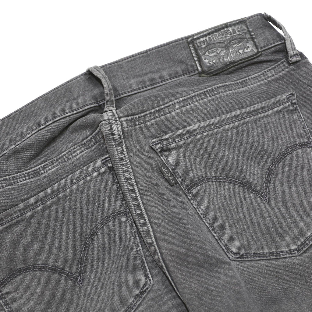 LEVI'S 710 Womens Slim Grey Denim Cotton Blend Jeans W28 L30 Zip Stretch Soft
