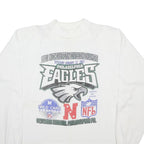 Mens White Philadelphia Eagles NFL Long Sleeve Round Neck Graphic T-Shirt L