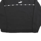 PUMA Womens Black L Crew Neck Logo Sweatshirt Cotton Blend Casual Pullover