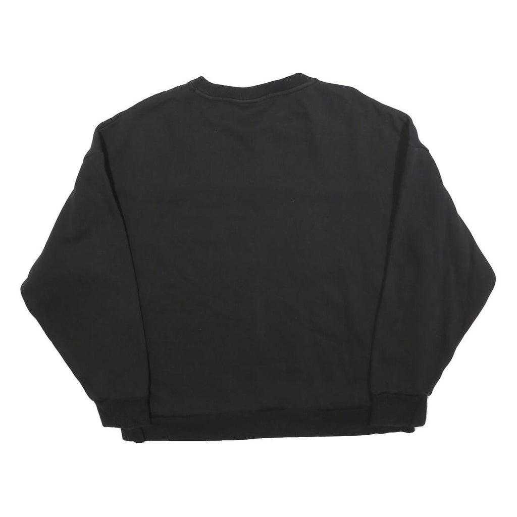 PUMA Womens Black L Crew Neck Logo Sweatshirt Cotton Blend Casual Pullover