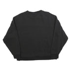 PUMA Womens Black L Crew Neck Logo Sweatshirt Cotton Blend Casual Pullover