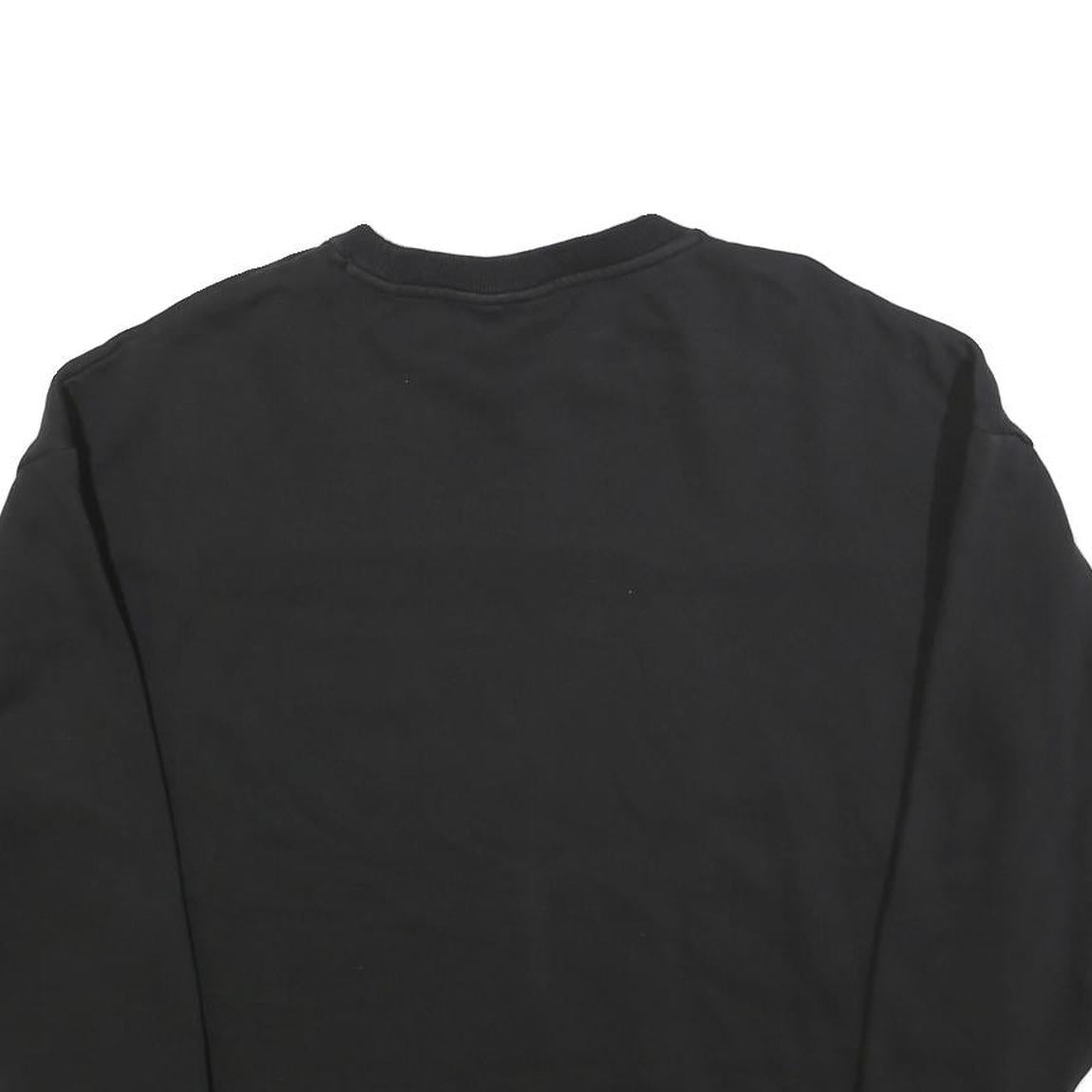 PUMA Womens Black L Crew Neck Logo Sweatshirt Cotton Blend Casual Pullover