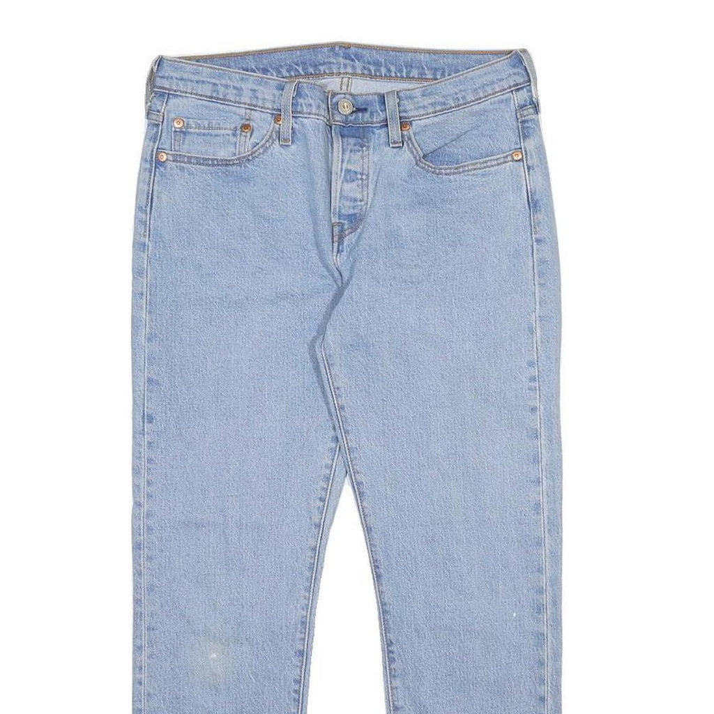 LEVI'S 501T Womens Jeans Blue Slim Straight Denim Light Wash W28 L28 Classic Fit
