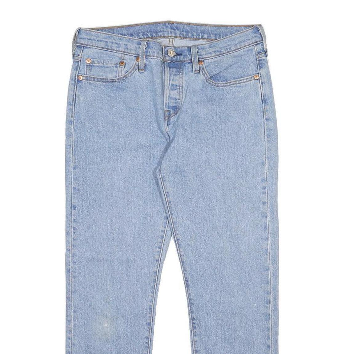LEVI'S 501T Womens Jeans Blue Slim Straight Denim Light Wash W28 L28 Classic Fit