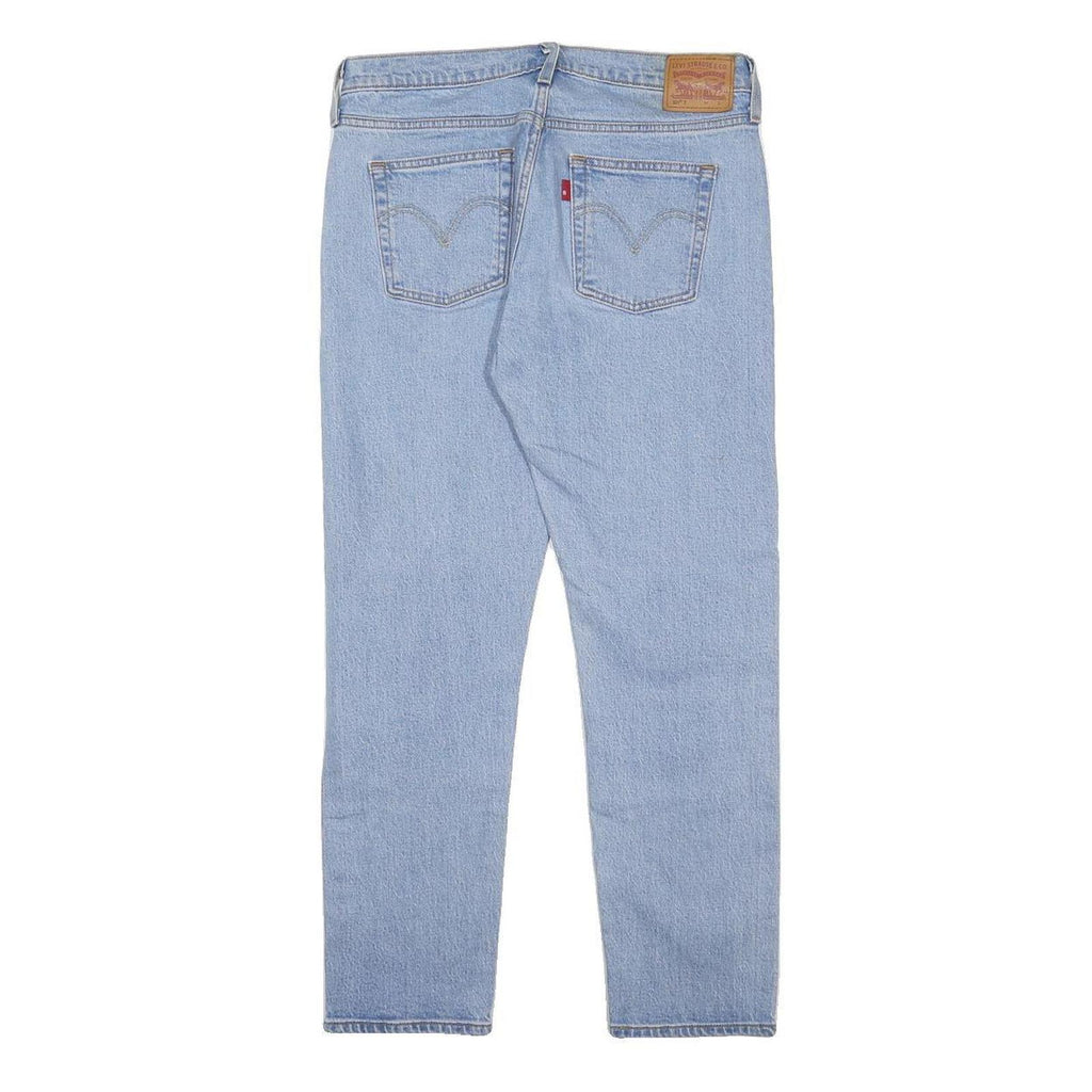 LEVI'S 501T Womens Jeans Blue Slim Straight Denim Light Wash W28 L28 Classic Fit