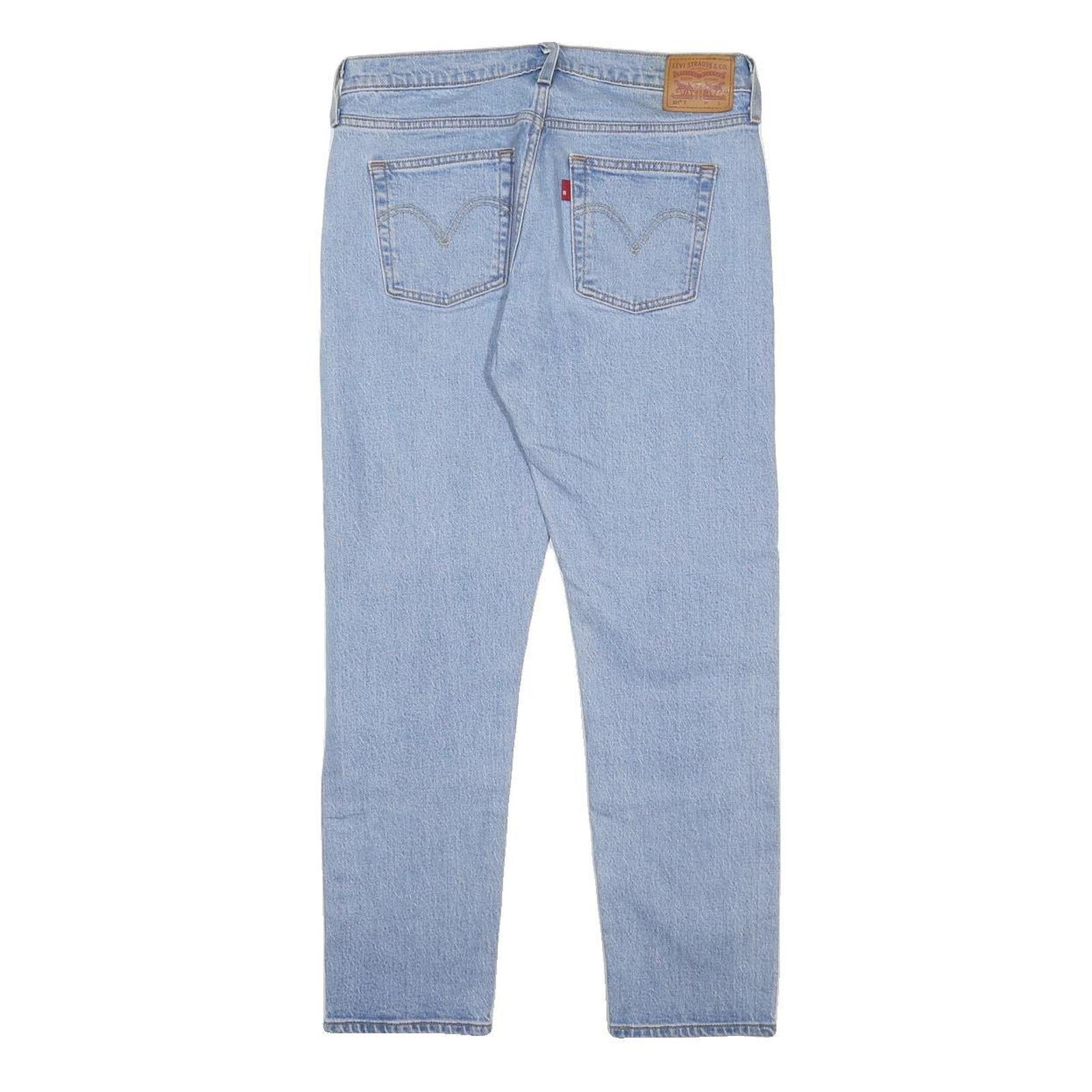 LEVI'S 501T Womens Jeans Blue Slim Straight Denim Light Wash W28 L28 Classic Fit