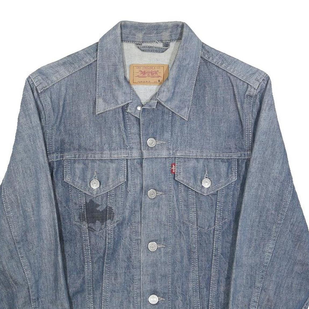 LEVI'S Womens Blue Denim Jacket S Cotton Classic Button Closure Casual