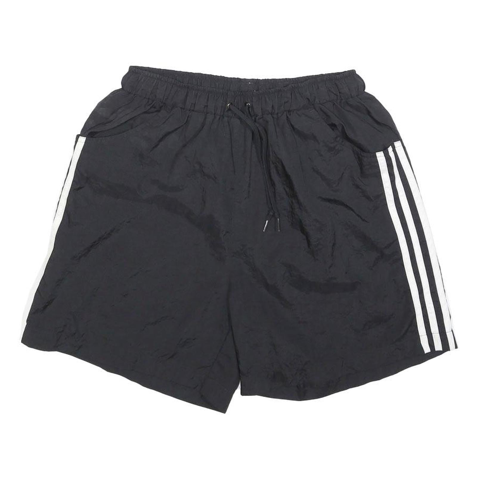 ADIDAS Mens Black Casual Shorts M W28 Polyester Drawstring Waist