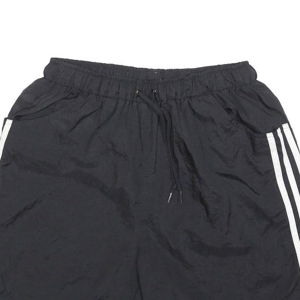 ADIDAS Mens Black Casual Shorts M W28 Polyester Drawstring Waist