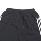 ADIDAS Mens Black Casual Shorts M W28 Polyester Drawstring Waist