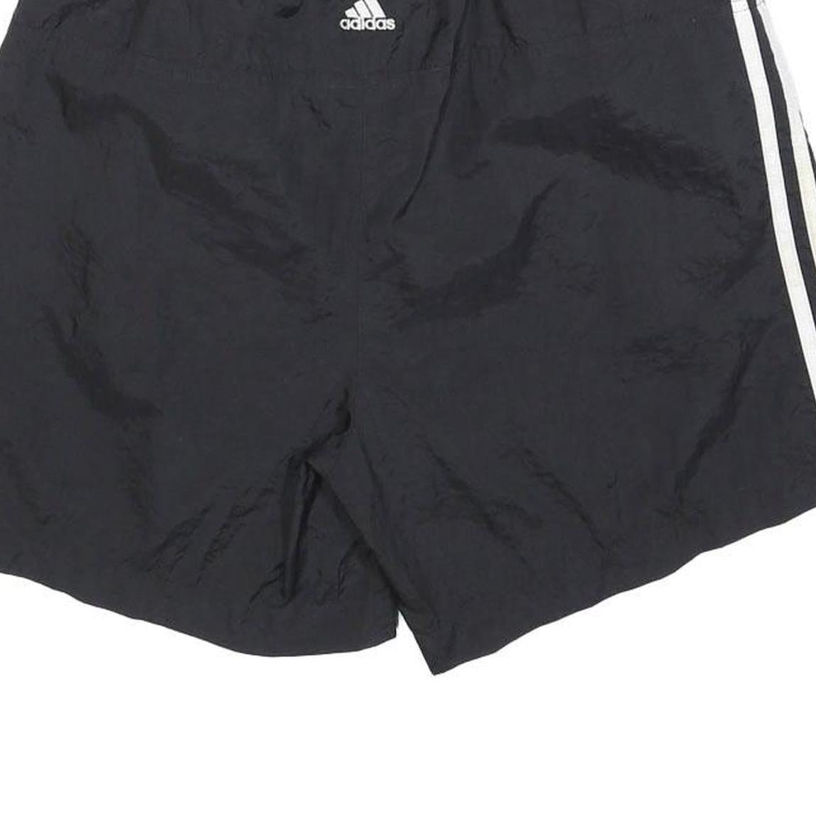 ADIDAS Mens Black Casual Shorts M W28 Polyester Drawstring Waist