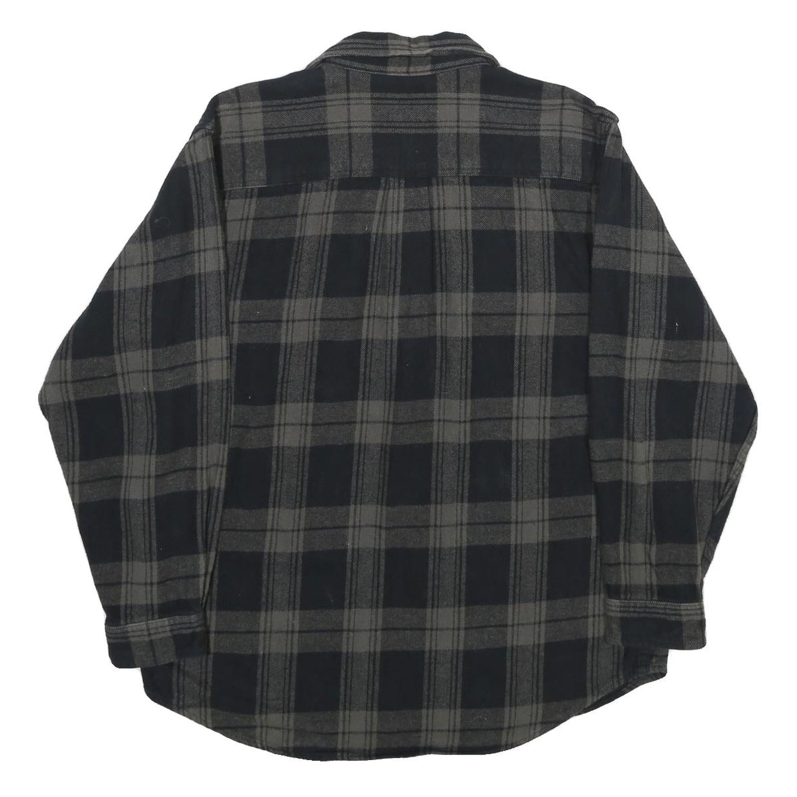 FIELD & STREAM Mens Black & Grey Check Shirt M Cotton Long Sleeve Casual