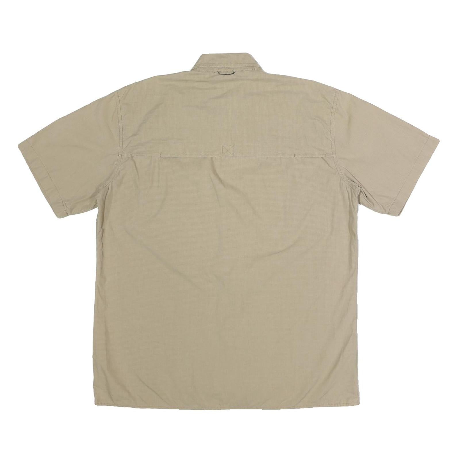 DICKIES Mens Beige Cotton Blend Work Shirt L Button Pocket Casual