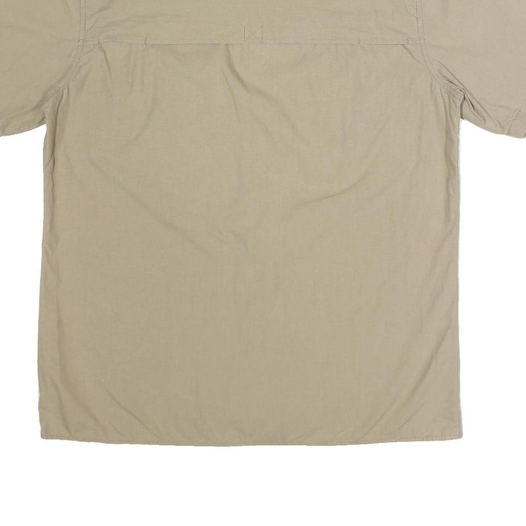 DICKIES Mens Beige Cotton Blend Work Shirt L Button Pocket Casual