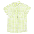 COLUMBIA Womens Lime Green Plaid Shirt S Lightweight Breathable Summer Button-Up