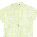 COLUMBIA Womens Lime Green Plaid Shirt S Lightweight Breathable Summer Button-Up