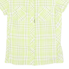 COLUMBIA Womens Lime Green Plaid Shirt S Lightweight Breathable Summer Button-Up