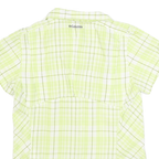 COLUMBIA Womens Lime Green Plaid Shirt S Lightweight Breathable Summer Button-Up
