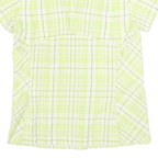 COLUMBIA Womens Lime Green Plaid Shirt S Lightweight Breathable Summer Button-Up