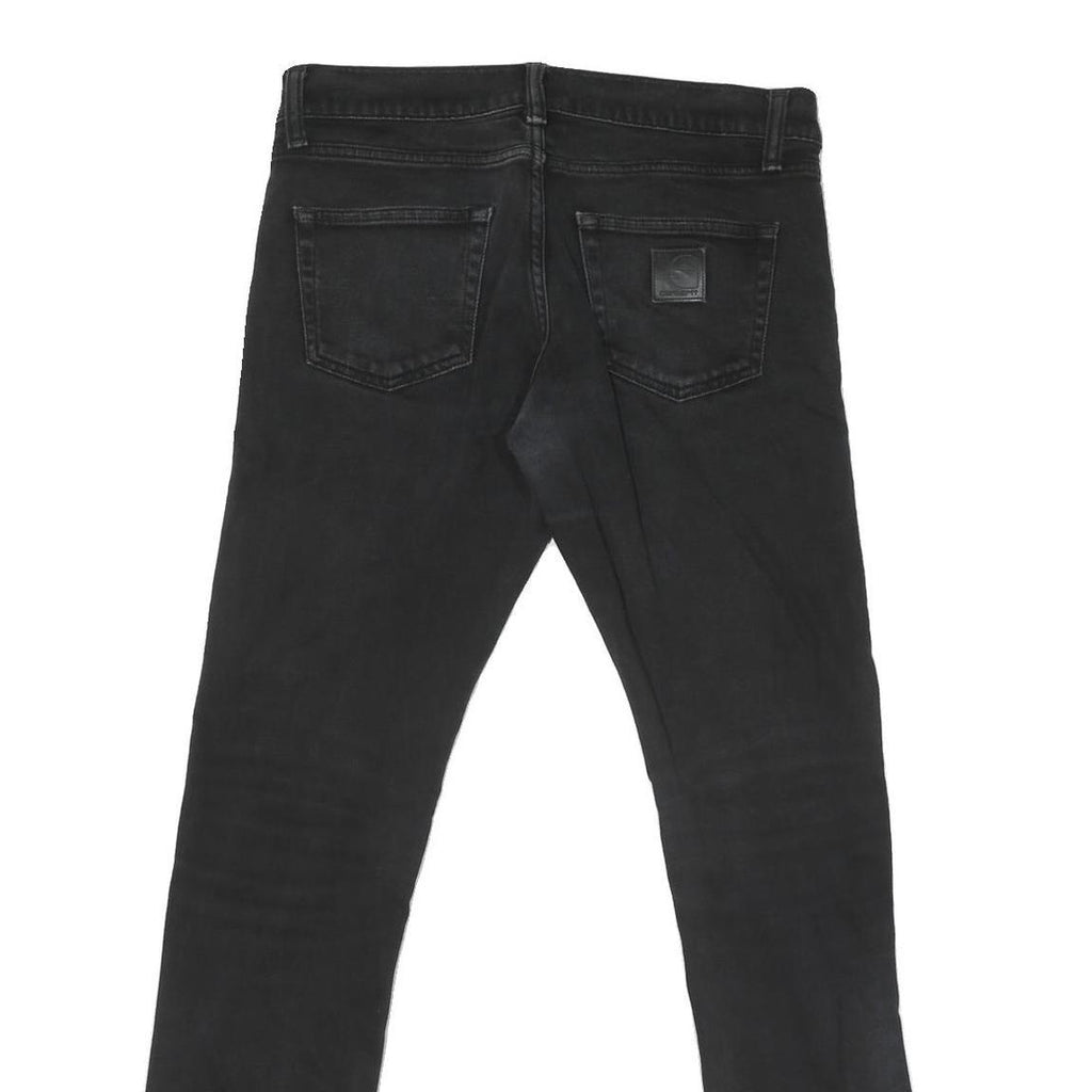 CARHARTT Mens Black Regular Skinny Denim Light W31 L31 Cotton Blend Zip Jeans