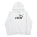 PUMA Womens Grey Hoodie L Cotton Blend Pullover Casual Sportswear