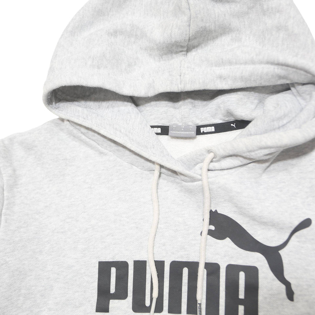 PUMA Womens Grey Hoodie L Cotton Blend Pullover Casual Sportswear