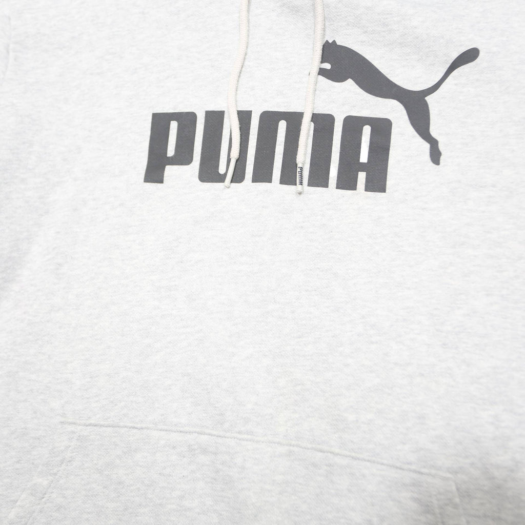 PUMA Womens Grey Hoodie L Cotton Blend Pullover Casual Sportswear