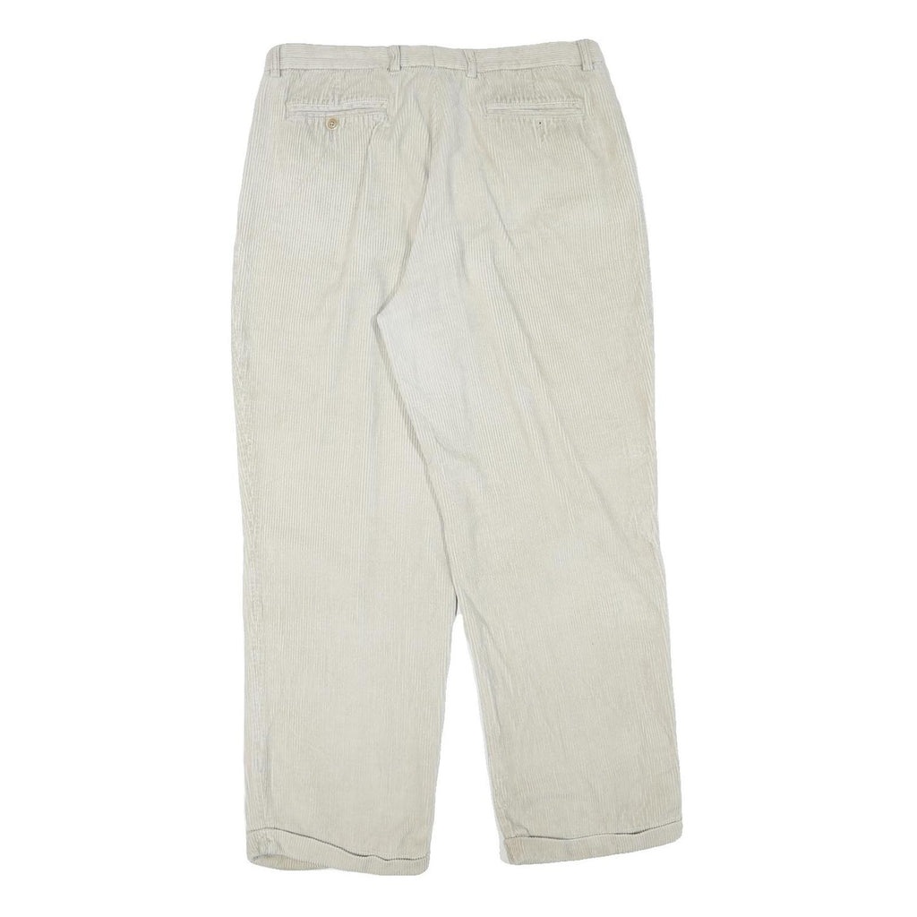 NAUTICA Mens Relaxed Cotton Blend Beige Zip Trousers W34 L30 Casual Classic