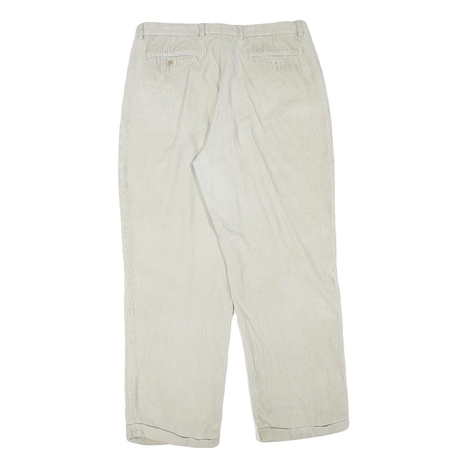 NAUTICA Mens Relaxed Cotton Blend Beige Zip Trousers W34 L30 Casual Classic