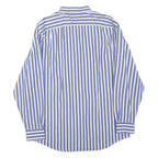 NAUTICA Mens Blue & White Striped Shirt L Classic Cotton Blend Long Sleeve