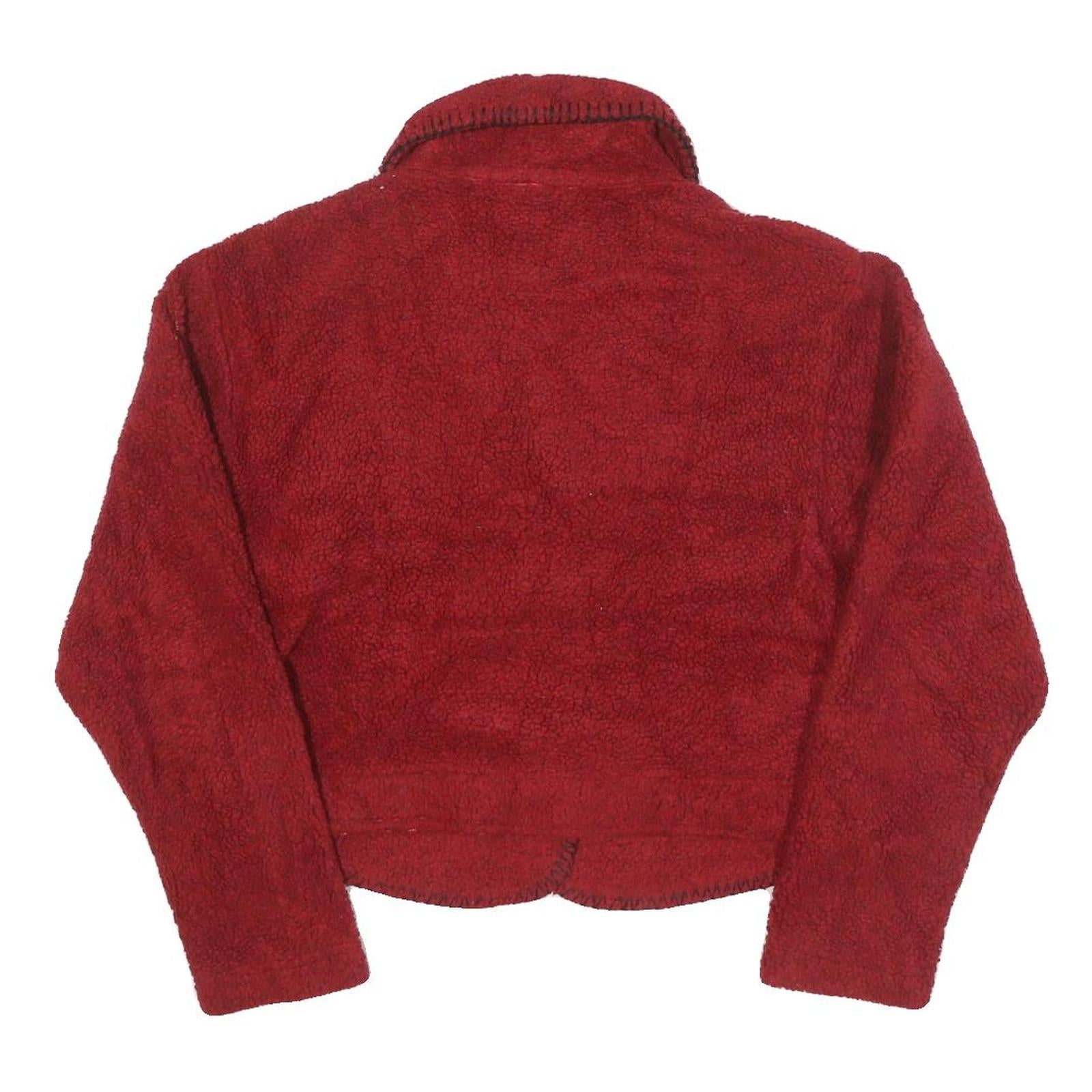 ROUGH RIDER Womens Red Jacket S Polyester Blend Button Shawl Collar Plain