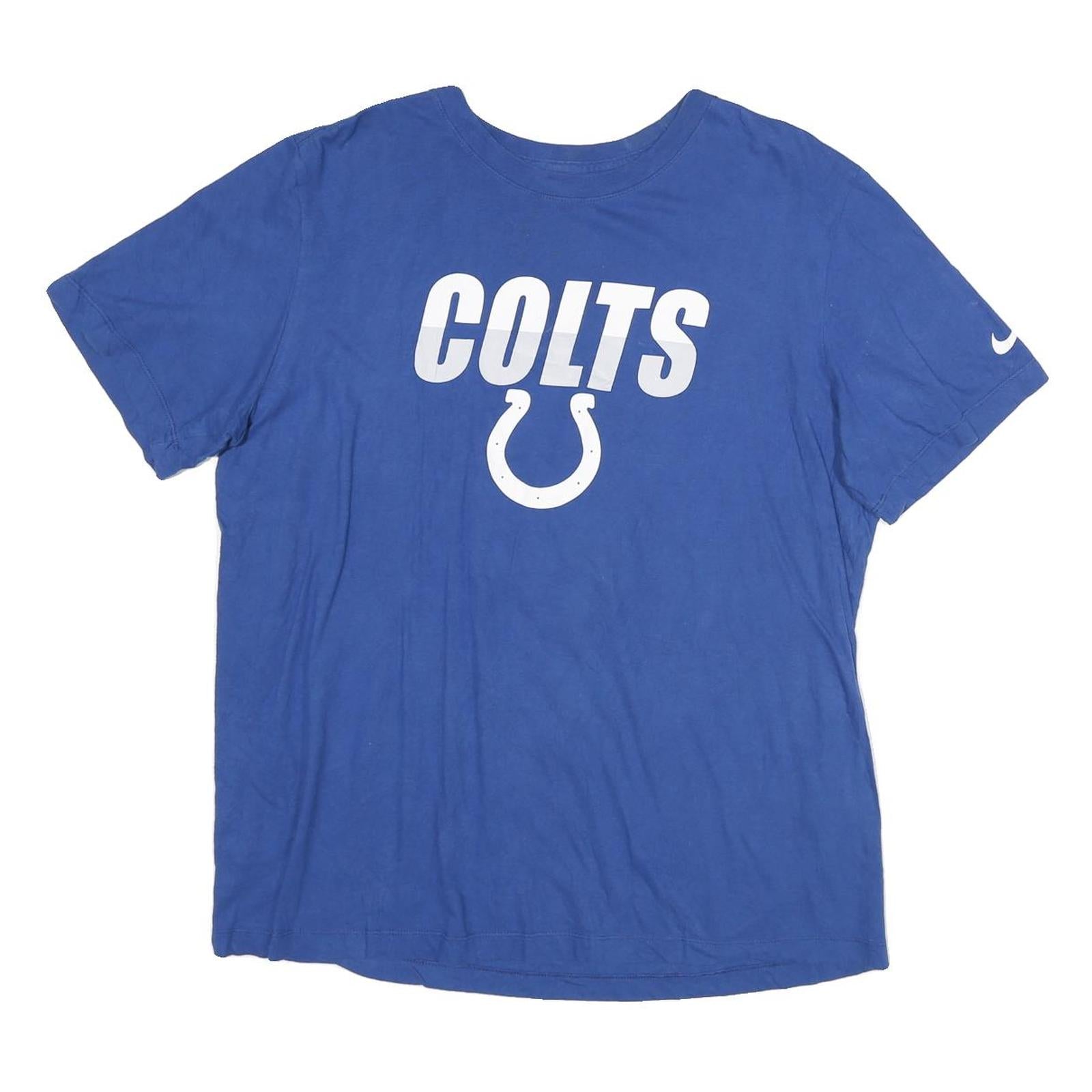 NIKE Mens Blue Colts Graphic T-Shirt M Short Sleeve Crew Neck Sportswear