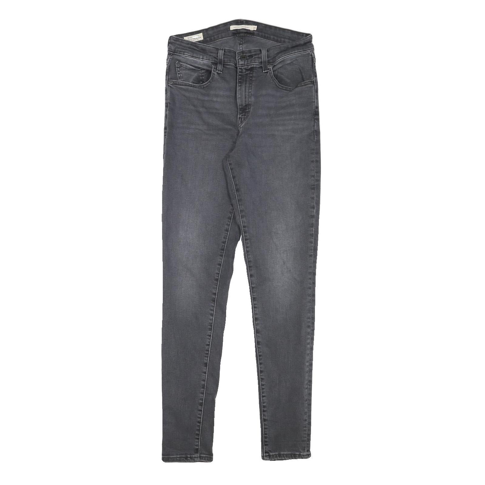LEVI'S Womens Jeans Black Slim Skinny Denim W26 L30 Zip Cotton Blend