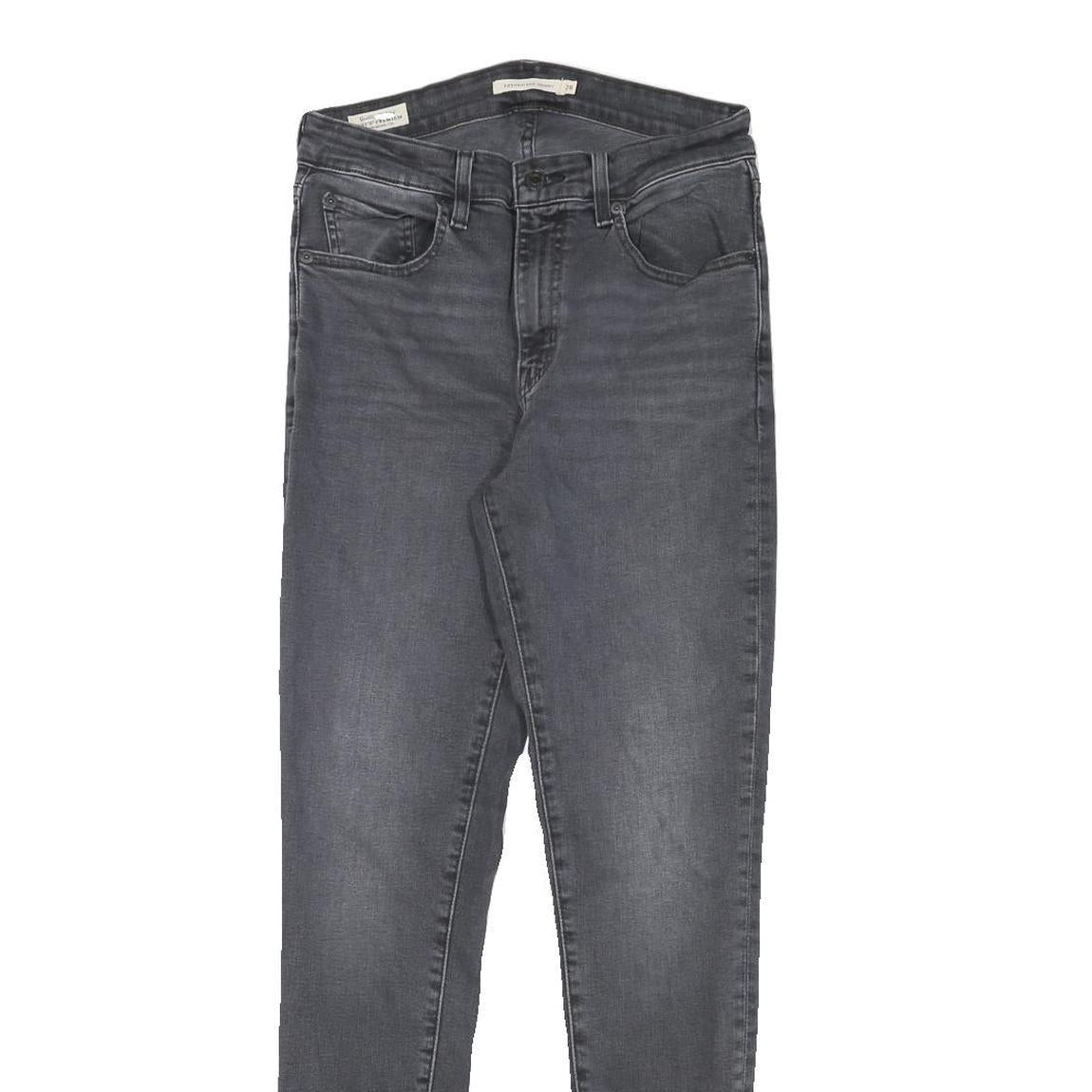 LEVI'S Womens Jeans Black Slim Skinny Denim W26 L30 Zip Cotton Blend