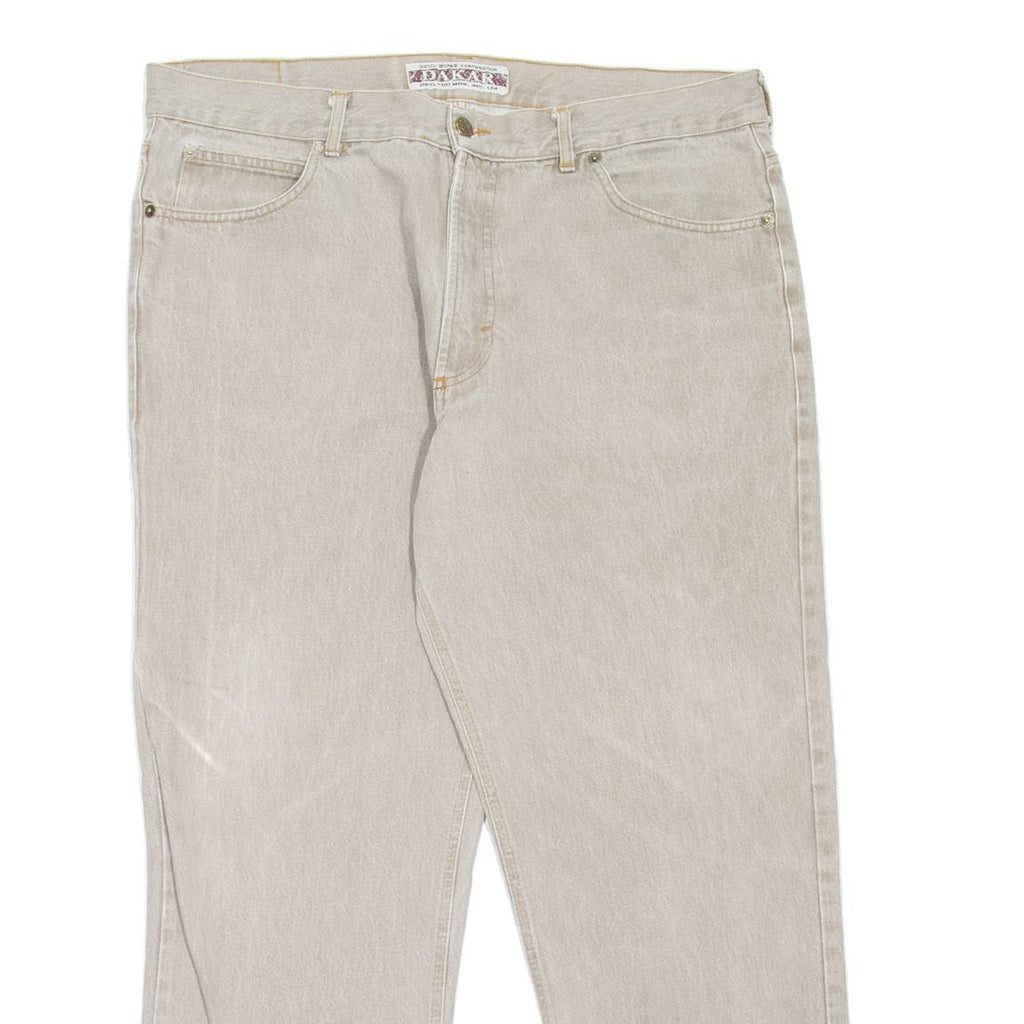 DAKAR Mens Jeans Beige Regular Tapered W36 L27