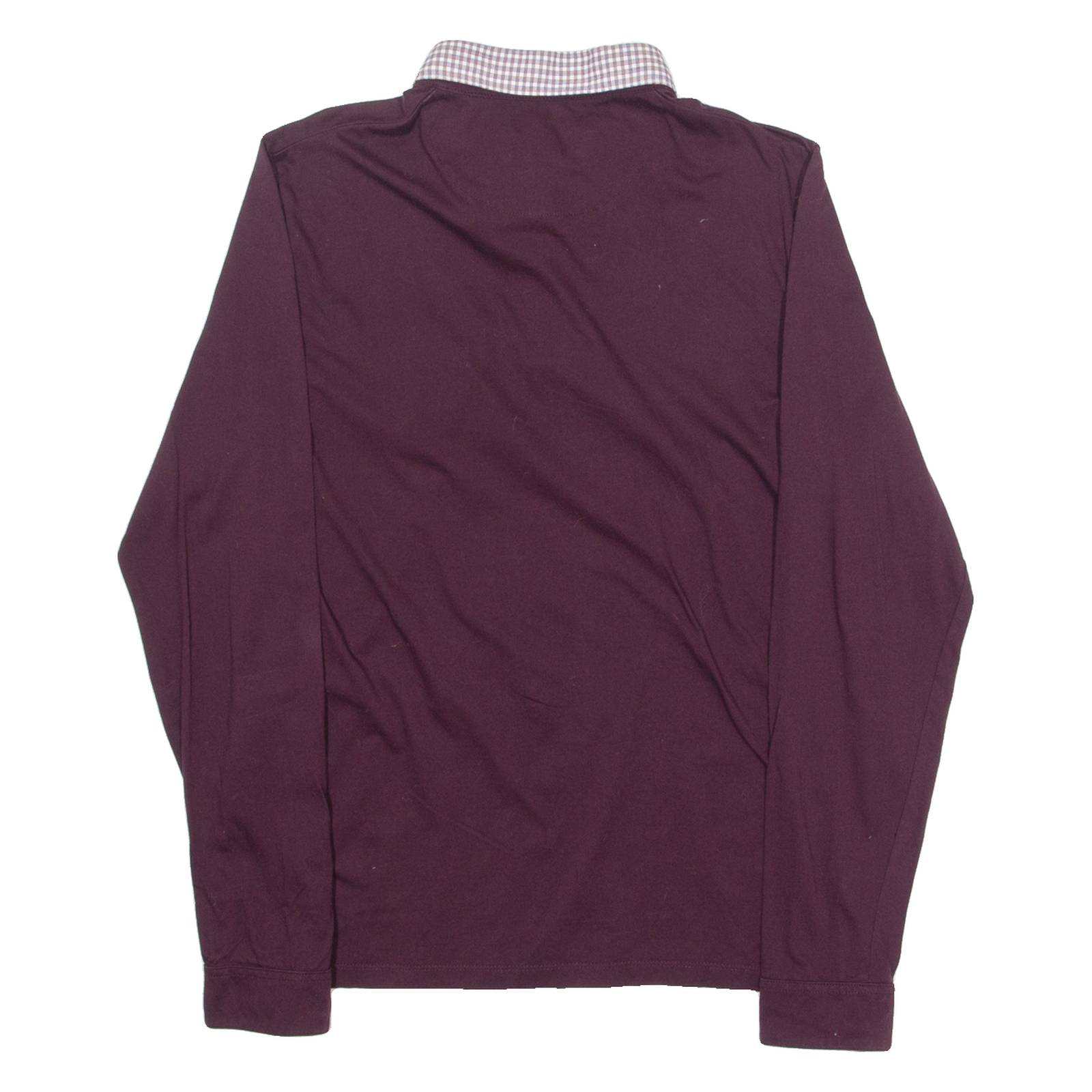 TED BAKER Mens Polo Shirt Maroon Long Sleeve S
