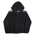 DKNY SPORT Womens Fleece Jacket Black Hooded L