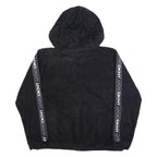 DKNY SPORT Womens Fleece Jacket Black Hooded L