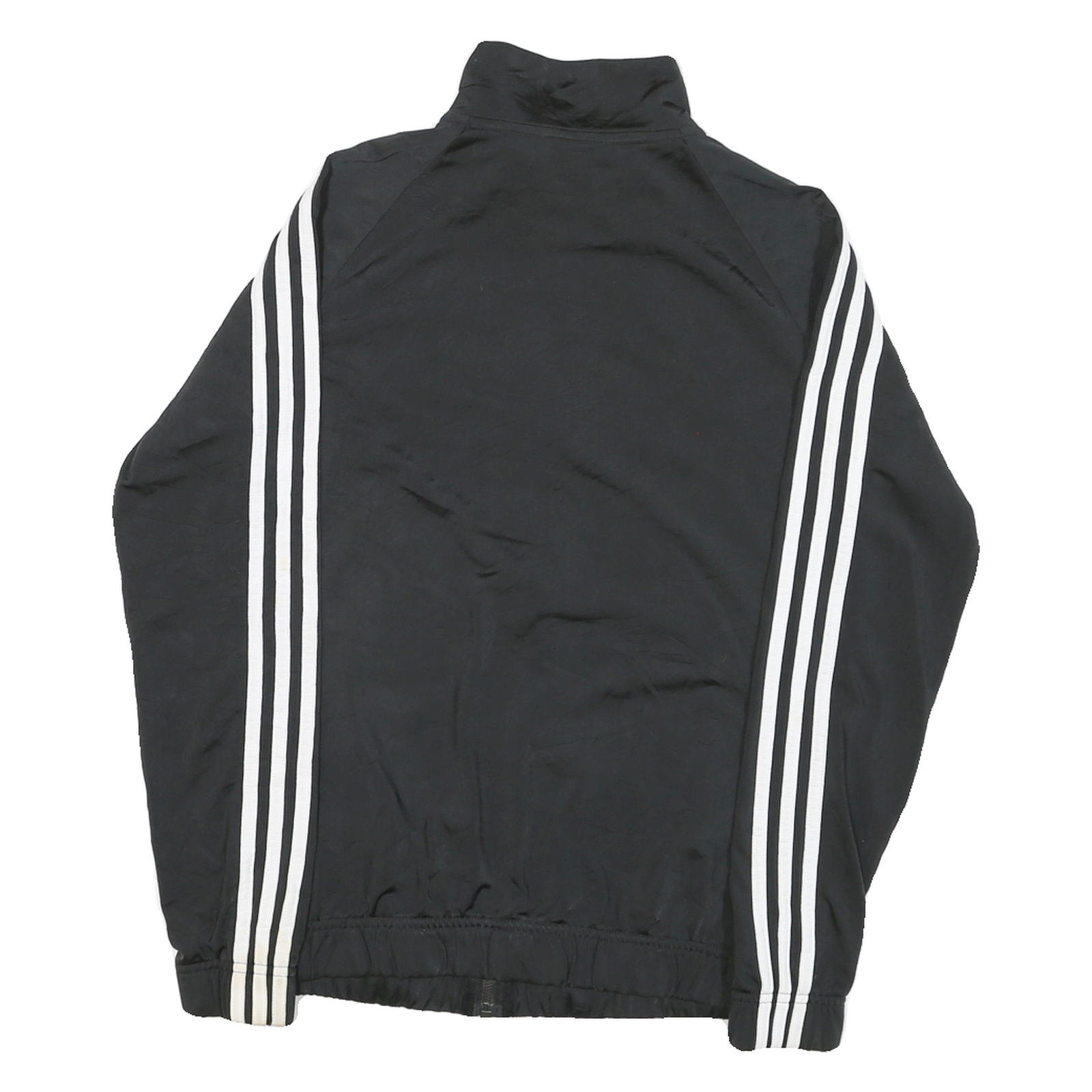 ADIDAS Womens Black & White Track Jacket M Polyester Blend Zip Athletic Casual