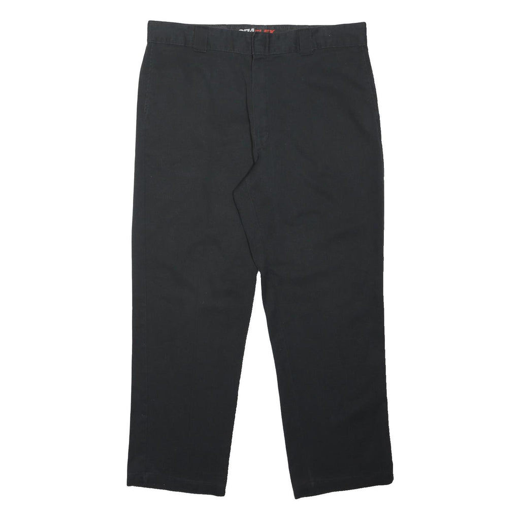 DICKIES Mens Black Regular Fit Straight Leg Trousers W40 L30 Workwear Zip