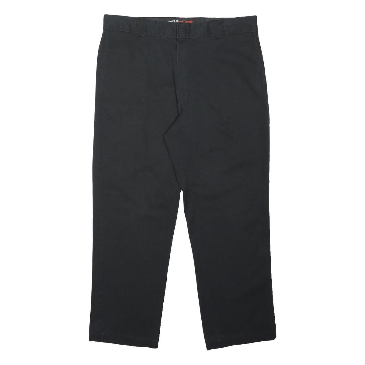 DICKIES Mens Black Regular Fit Straight Leg Trousers W40 L30 Workwear Zip