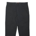 DICKIES Mens Black Regular Fit Straight Leg Trousers W40 L30 Workwear Zip