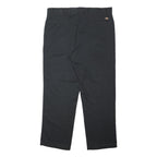 DICKIES Mens Black Regular Fit Straight Leg Trousers W40 L30 Workwear Zip