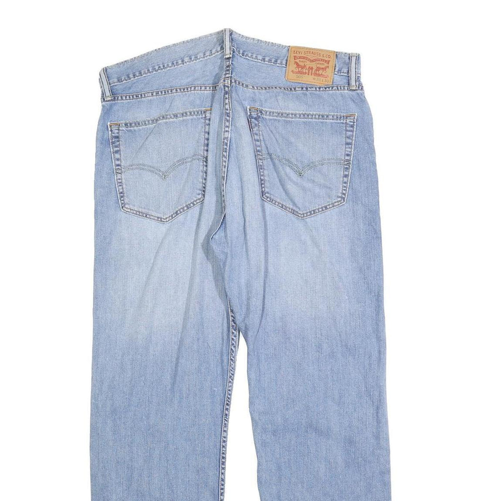 LEVI'S 505 Mens Jeans Blue Regular Straight Denim Medium W36 L30 Classic Casual