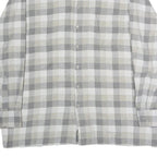 TURF Mens Grey & Cream Check Shirt L Cotton Blend Casual Long Sleeve Button Down